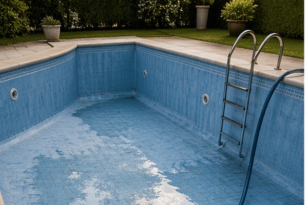 Achique y vaciado de piscina con equipos de bombeo propios